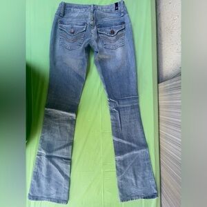 LOW RISE  VINTAGE Classic Blue Denim Jeans with the flap pocket SIZE 0 JUNIORS